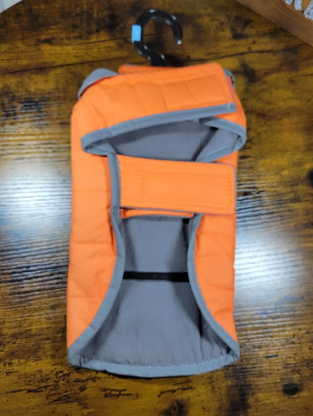 Eddie Bauer size small orange reflective fleece lined dog jacket